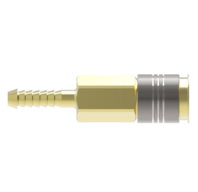 B23AS31H Hansen® by Danfoss | Pneumatic Quick Disconnect Coupling | Auto-Flo 23 Series | Hose Barb End | 5/16" Hose ID x 1/4" Body Size | Socket | Buna-N Seal | Brass