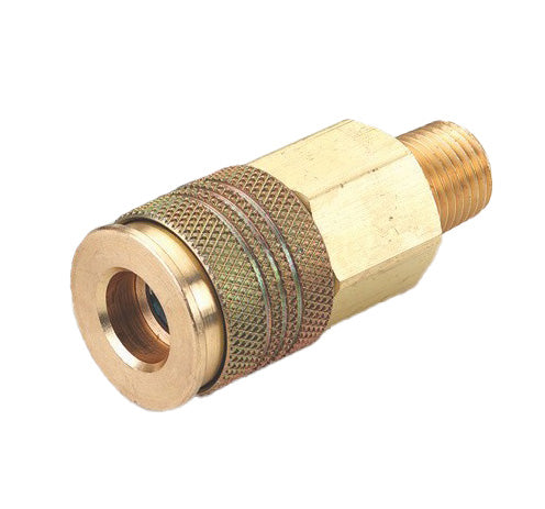 B23AS37M Hansen® by Danfoss | Pneumatic Quick Disconnect Coupling | Auto-Flo 23 Series | 1/4" Male NPTF x 1/4" Body Size | Socket | Buna-N Seal | Brass