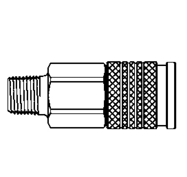 B24AS25M Hansen® by Danfoss | Pneumatic Quick Disconnect Coupling | Auto-Flo 24 Series | 1/4" Male NPTF x 1/4" Body Size | Socket | Buna-N Seal | Brass