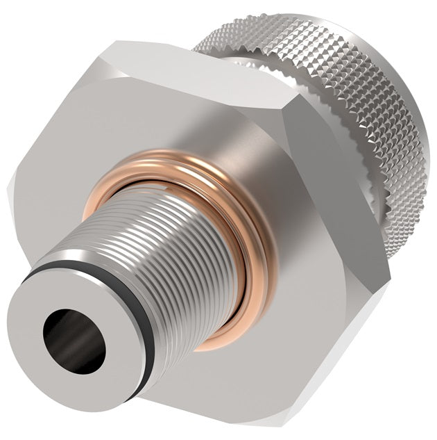 FD14-4002-24-06 Weatherhead by Danfoss | FLOCS Quick Disconnect Oil Drain Coupling | FD14 Series | Plug, Gasket, & Cap Assembly | 3/8" Body Size x Male Metric M14 X 1.5 6g | Plug | FKM Seal | Carbon Steel