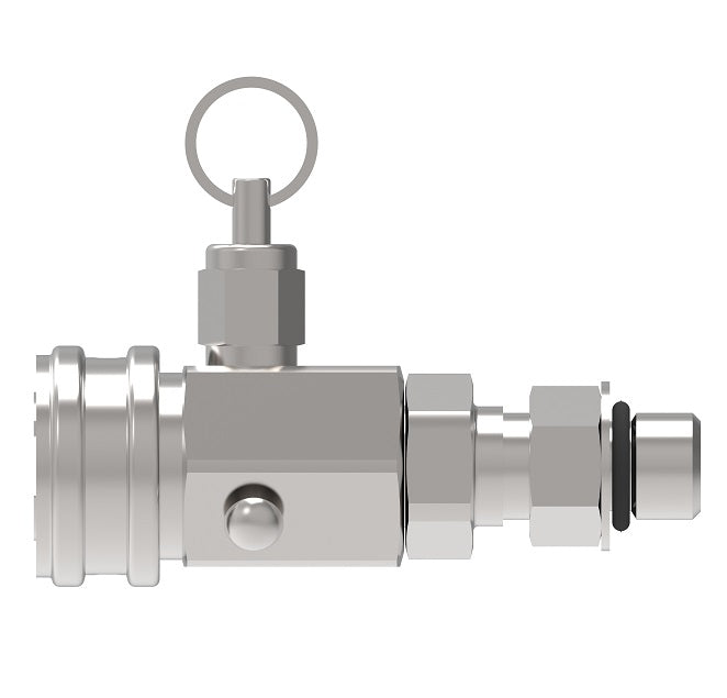 FD15-1002-04 Hansen® by Danfoss | Quick Disconnect Oil Sampling Valve | FD15 Series | 1/4" Male SAE O-Ring Boss x 1/4" Body Size | 50-300 psi | NBR Seal | Steel