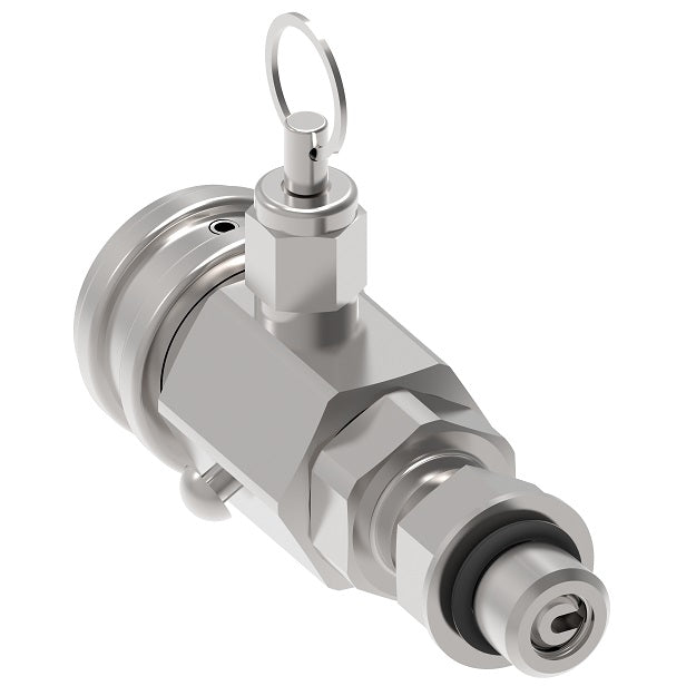 FD15-1025-04 Hansen® by Danfoss | Quick Disconnect Oil Sampling Valve | FD15 Series | 1/4" Male SAE O-Ring Boss x 1/4" Body Size | 0-50 psi | NBR Seal | Steel