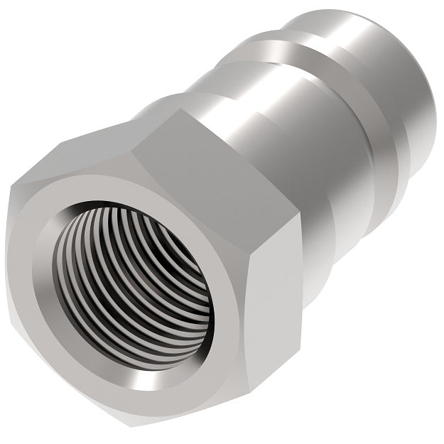 FD35-1008-06-06 Hansen® by Danfoss | Quick Disconnect Coupling | FD35 Series | 3/8" Female SAE O-Ring Boss x 3/8" High Pressure Ball Latch | Plug | FKM Seal | Valved | Steel