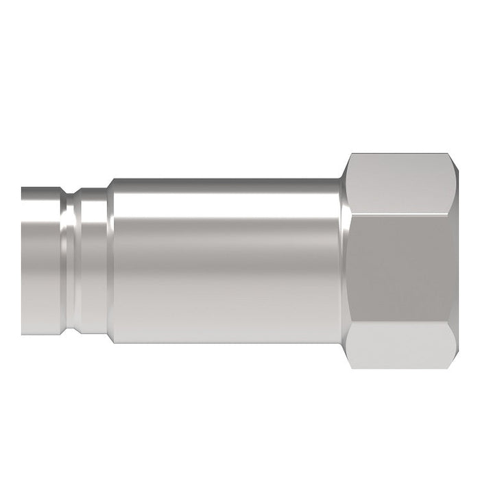 FD49-1004-08-06 Hansen® by Danfoss | Quick Disconnect Coupling | FD49 Series | 1/2" Female SAE O-Ring Boss x 3/8" NFPA T3.20.15 HTMA Interchange | Plug | Valved | Buna-N Seal | Steel