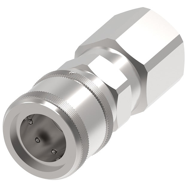 FD49-1001-06-06 Hansen® by Danfoss | Quick Disconnect Coupling | FD49 Series | 3/8" Female NPT x 3/8" NFPA T3.20.15 HTMA Interchange | Socket | Valved | Buna-N Seal | Steel