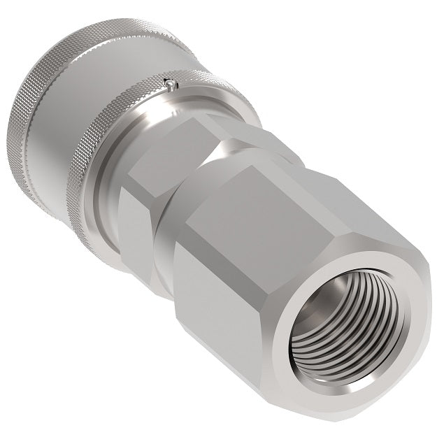 FD49-1005-08-06 Hansen® by Danfoss | Quick Disconnect Coupling | FD49 Series | 1/2" Female SAE O-Ring Boss x 3/8" NFPA T3.20.15 HTMA Interchange | Socket | Valved | Buna-N Seal | Steel