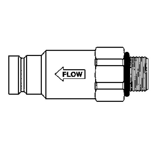 FD49-1057-06-06 Hansen® by Danfoss | Quick Disconnect Coupling | FD49 Series | 3/8" Male SAE O-Ring Boss x 3/8" NFPA T3.20.15 HTMA Interchange | Plug | Valved | Buna-N Seal | Steel