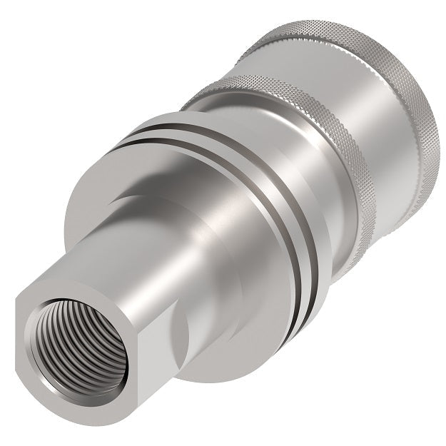 FD72-1001-08-10 Hansen® by Danfoss | Quick Disconnect Coupling | FD72/FD76 Series | 1/2" Female NPT x 5/8" Farm/AG ISO 5675 Interchange | Socket | Buna-N Seal | Steel