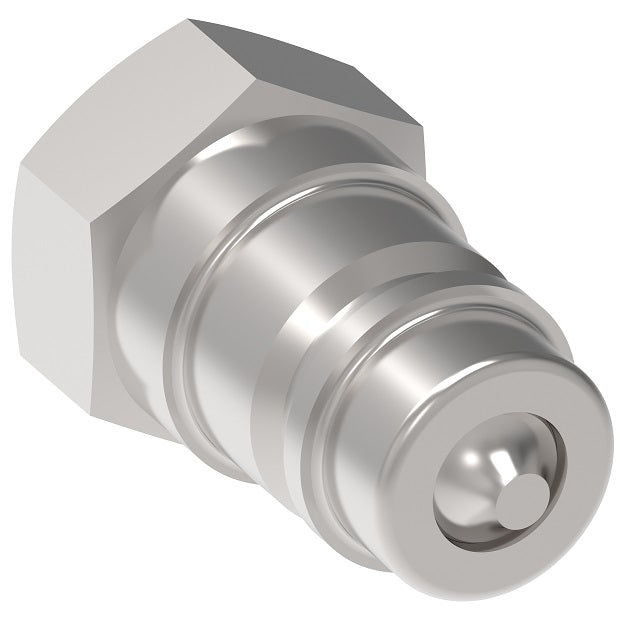 FD76-1010-08-10 Hansen® by Danfoss | Quick Disconnect Coupling | FD72/FD76 Series | 3/4" Female NPT x 5/8" Farm/AG ISO 5675 Interchange | Plug | Buna-N Seal | Steel