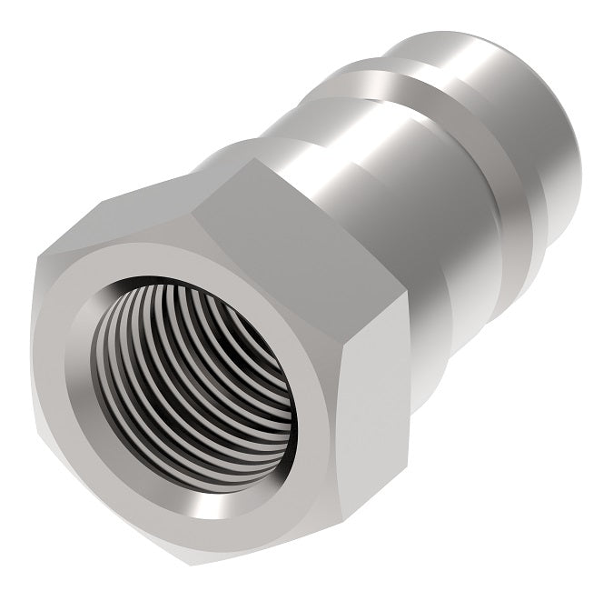 FD76-1010-08-10 Hansen® by Danfoss | Quick Disconnect Coupling | FD72/FD76 Series | 3/4" Female NPT x 5/8" Farm/AG ISO 5675 Interchange | Plug | Buna-N Seal | Steel
