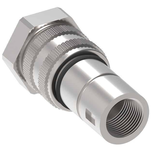 FD86-1006-20-20 Hansen® by Danfoss | Quick Disconnect Coupling | FD86 Series | 1-1/4" Female SAE O-Ring Boss x 1-1/4" Thread to Connect 5,000 psi Dry Break High Impulse | Socket | NBR Seal | Steel