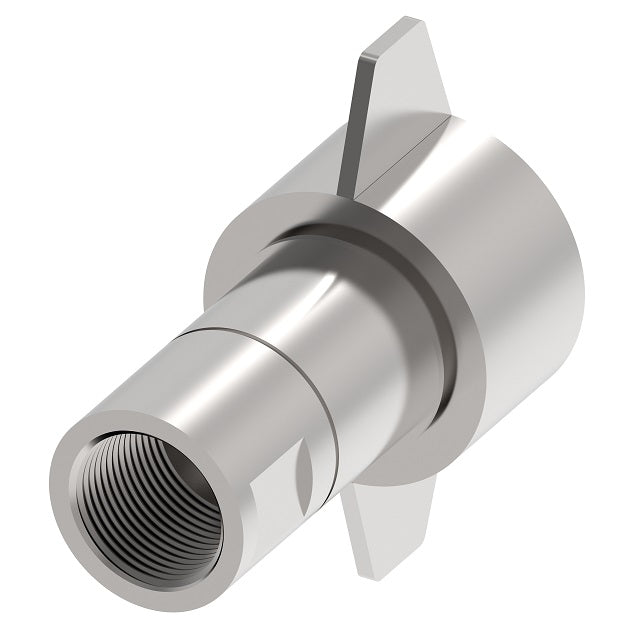 FD86-1010-20-20 Hansen® by Danfoss | Quick Disconnect Coupling | FD86 Series | 1-1/4" Female SAE O-Ring Boss x 1-1/4" Thread to Connect 5,000 psi Dry Break High Impulse (Wing Nut) | Socket | NBR Seal | Steel