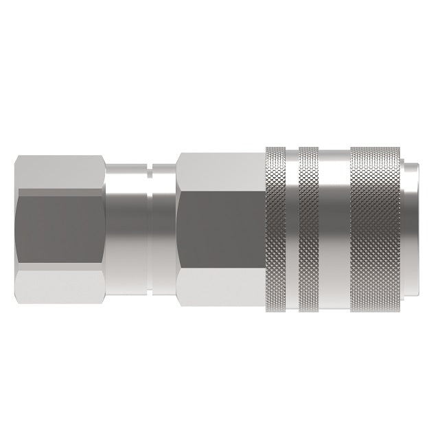 FD90-1021-04-04 Hansen® by Danfoss | Quick Disconnect Diagnostic Coupling | FD90 Series | 1/4" Female NPT x 1/4" SAE J1502 Interchange | Socket | NBR Seal | Valved | Steel