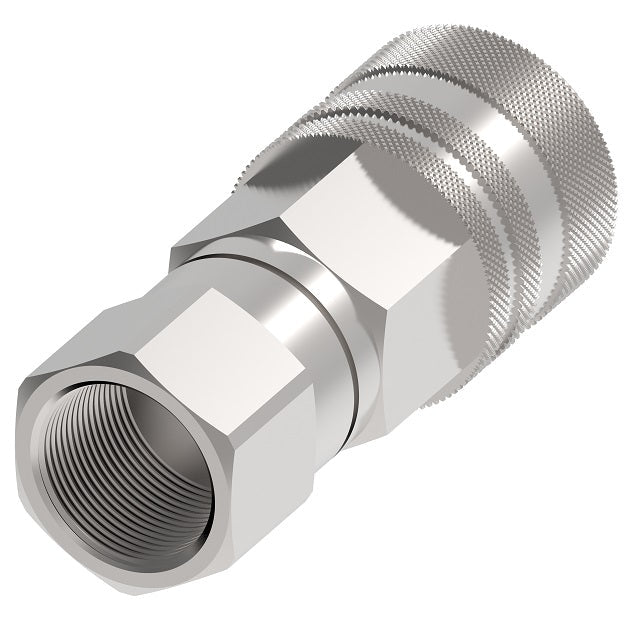 FD90-1021-02-04 Hansen® by Danfoss | Quick Disconnect Diagnostic Coupling | FD90 Series | 1/8" Female NPT x 1/4" SAE J1502 Interchange | Socket | NBR Seal | Valved | Steel