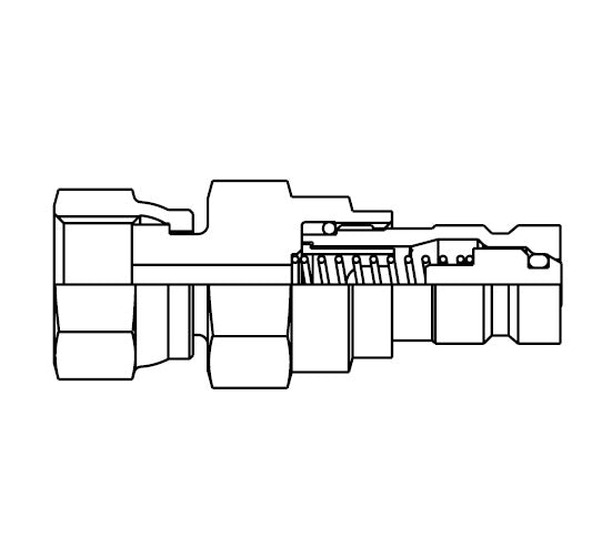 FD90-1061-06-04 Hansen® by Danfoss | Quick Disconnect Diagnostic Coupling | FD90 Series | 3/8" Female O-Ring Face Seal Bulkhead x 1/4" SAE J1502 Interchange | Plug | NBR Seal | Valved | Steel