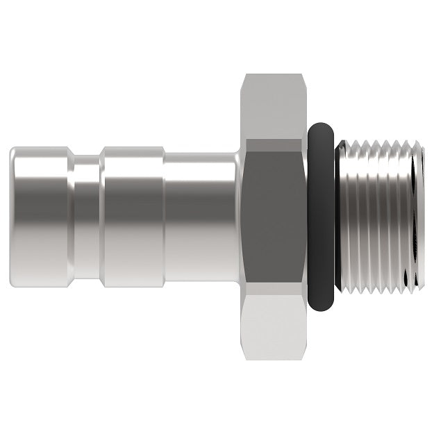 FD90-1004-05-04 Hansen® by Danfoss | Quick Disconnect Diagnostic Coupling | FD90 Series | 5/16" Male SAE O-Ring Boss x 1/4" SAE J1502 Interchange | Plug | NBR Seal | Valved with Dust Cap | Steel