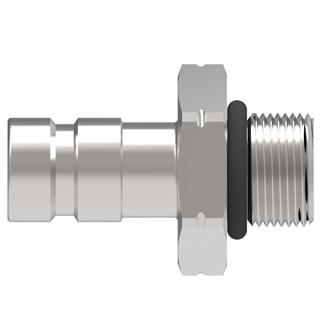 FD90-1046-06-04 Hansen® by Danfoss | Quick Disconnect Diagnostic Coupling | FD90 Series | M14 Metric Male O-Ring Boss x 1/4" SAE J1502 Interchange | Plug | NBR Seal | Valved | Steel