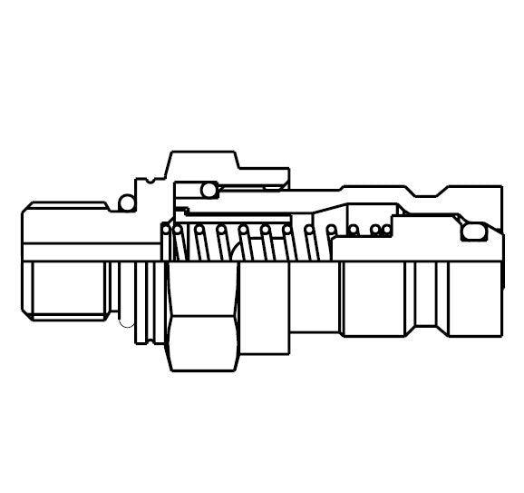 FD90-1090-10-04 Hansen® by Danfoss | Quick Disconnect Diagnostic Coupling | FD90 Series | M10 Metric Male O-Ring x 1/4" SAE J1502 Interchange | Plug | NBR Seal | Valved | Steel