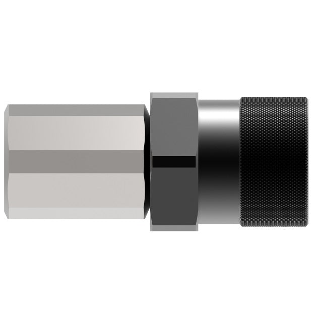 FD96-1004-12-08 Hansen® by Danfoss | Quick Disconnect Coupling | FD96 Series | 3/4" Female SAE O-Ring Boss x 1/2" High Pressure Thread to Connect Flush Face | Socket | NBR Seal | Steel