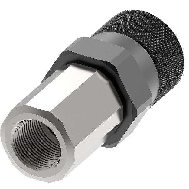 FD96-1004-24-24 Hansen® by Danfoss | Quick Disconnect Coupling | FD96 Series | 1-1/2" Female SAE O-Ring Boss x 1-1/2" High Pressure Thread to Connect Flush Face | Socket | NBR Seal | Steel