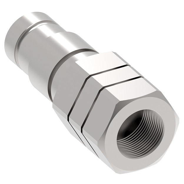 10FFPCUP37 Hansen® by Danfoss | Quick Disconnect Coupling | FFCUP Series | 3/8" Female NPT x 3/8" ISO 16028 Connect Under Pressure Flat Face | Plug | NBR+AU Seal | Steel