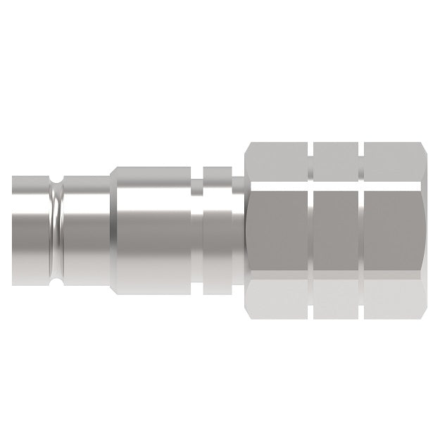 12FFP75BS Hansen® by Danfoss | Quick Disconnect Coupling | FF Series | 3/4" Female BSPP x 1/2" ISO 16028 Flat Face | Plug | NBR+AU Seal | Steel