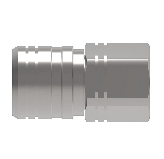 40FFS187UN143 Hansen® by Danfoss | Quick Disconnect Coupling | FF Series | 1-7/8-12 Female UNF SAE J1926-1 x 1-1/2" ISO 16028 Flat Face | Socket | FKM Seal | Steel