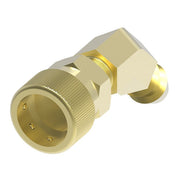 FTS328HP Hansen® by Danfoss | Thermal Management Quick Disconnect Coupling | Flo-Temp Series | Push-On Hose Barb | 45° Elbow | 1/2" Hose ID x 3/8" Body Size | Socket | Non- Valved | Buna-N Seal | Brass