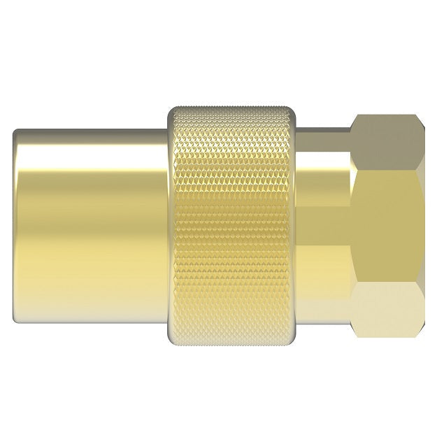 LNFT300 Hansen® by Danfoss | Thermal Management Quick Disconnect Coupling | Flo-Temp Series | 1/4" Female NPTF x 3/8" Body Size | Socket | Brass