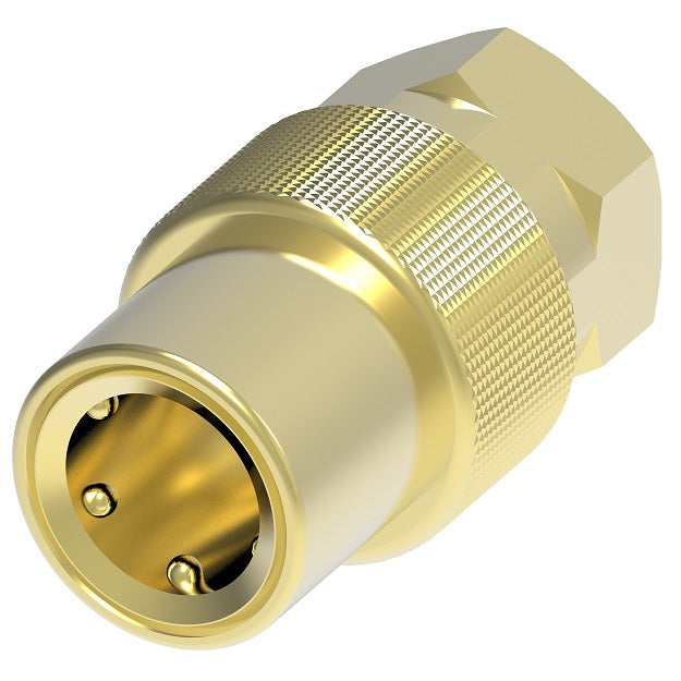 LNFT300 Hansen® by Danfoss | Thermal Management Quick Disconnect Coupling | Flo-Temp Series | 1/4" Female NPTF x 3/8" Body Size | Socket | Brass