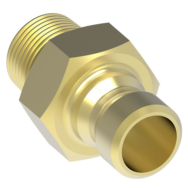 FTP253 Hansen by Danfoss | Thermal Management Quick Disconnect Coupling | Flo-Temp Series | 3/8" Male NPTF x 1/4" Body Size | Plug | Brass