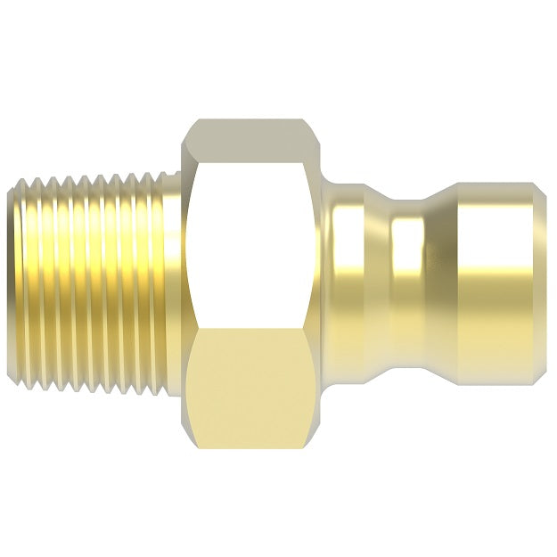 FTP353 Hansen by Danfoss | Thermal Management Quick Disconnect Coupling | Flo-Temp Series | 3/8" Male NPTF x 3/8" Body Size | Plug | Brass