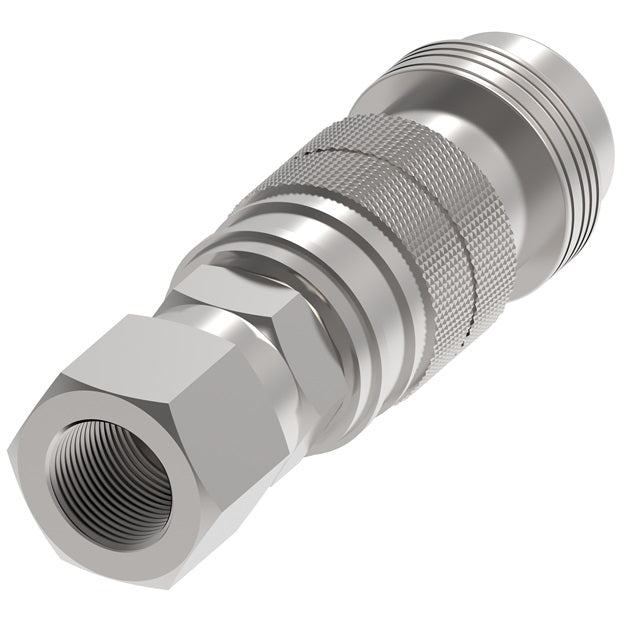 23203004 Hansen® by Danfoss | Pneumatic Quick Disconnect Coupling | Full-Bore Series | 1/2" Female NPTF x 3/8" Body Size | Socket | Buna-N Seal | Steel