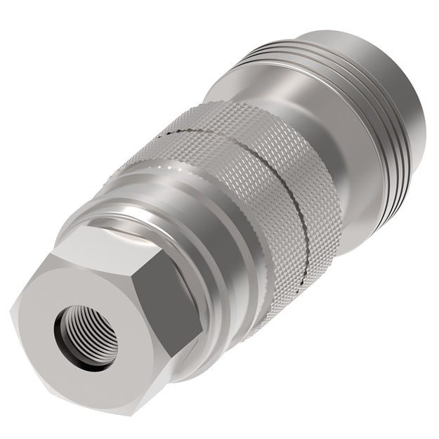 23204400 Hansen® by Danfoss | Pneumatic Quick Disconnect Coupling | Full-Bore Series | 1/2" Female NPTF x 1/2" Body Size | Socket | Buna-N Seal | Steel