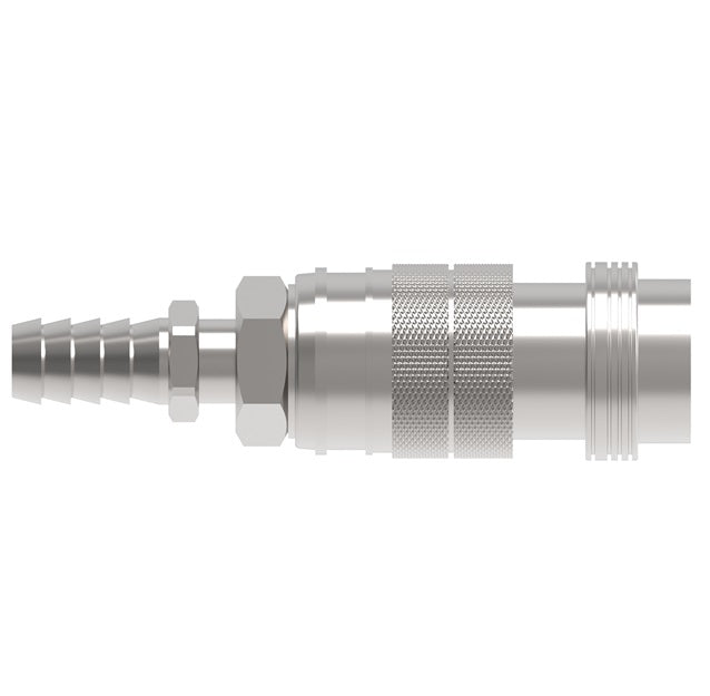 23204026 Hansen® by Danfoss | Pneumatic Quick Disconnect Coupling | Full-Bore Series | Hose Barb End | 3/4" Hose ID x 1/2" Body Size | Socket | Buna-N Seal | Steel
