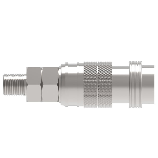 23204014 Hansen® by Danfoss | Pneumatic Quick Disconnect Coupling | Full-Bore Series | 1/2" Male NPTF x 1/2" Body Size | Socket | Buna-N Seal | Steel