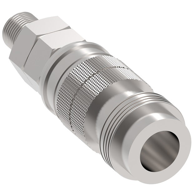 23204014 Hansen® by Danfoss | Pneumatic Quick Disconnect Coupling | Full-Bore Series | 1/2" Male NPTF x 1/2" Body Size | Socket | Buna-N Seal | Steel