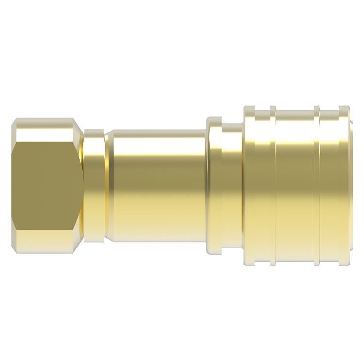 100012E Hansen® by Danfoss | Pneumatic Quick Disconnect Coupling | Gas-Mate Series | 1" Female NPTF x 1" Body Size | Socket | Buna-N Seal | Brass