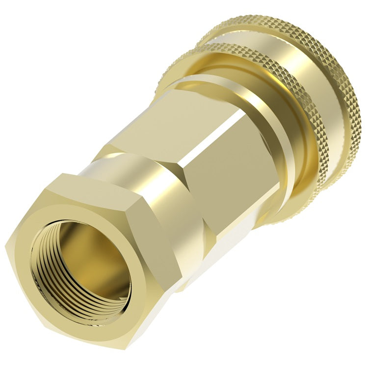 GMS1250FH Hansen® by Danfoss | Pneumatic Quick Disconnect Coupling | Gas-Mate Series (For Indoor Use Only) | 1-1/4" Female NPTF x 1-1/4" Body Size | Socket | Buna-N Seal | Brass