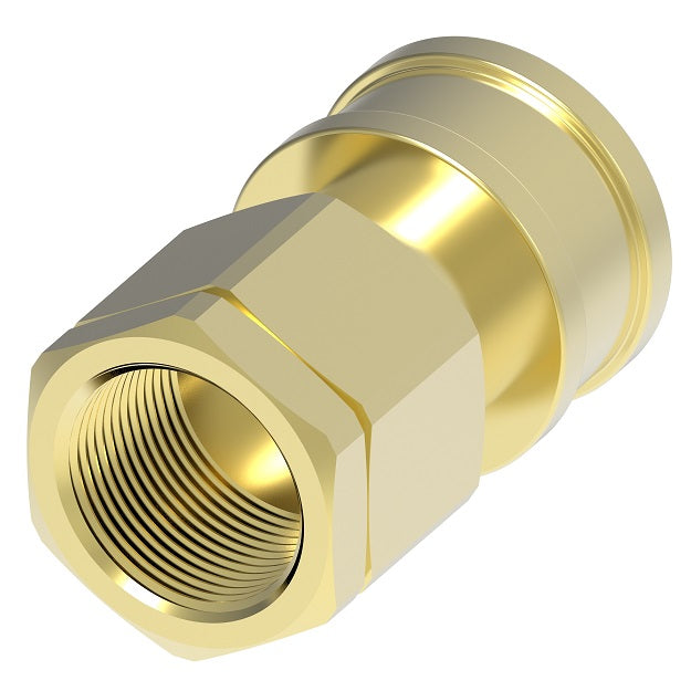 B12H41 Hansen® by Danfoss | Quick Disconnect Coupling | HK10/12/20 Series | 1-1/4" Female NPTF x 1-1/2" ISO 7241-1 B | Socket | NBR Seal | Brass