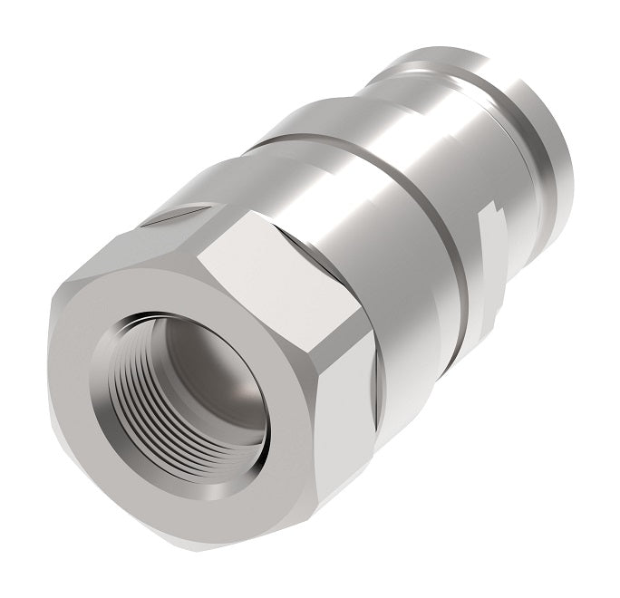 ML8DBP100FBS Hansen® by Danfoss | Quick Disconnect Coupling | MLDB Series | 1" Female BSPP x 1" Flat Face/Dry Break | Plug | FKM Seal | 316/316L Stainless Steel