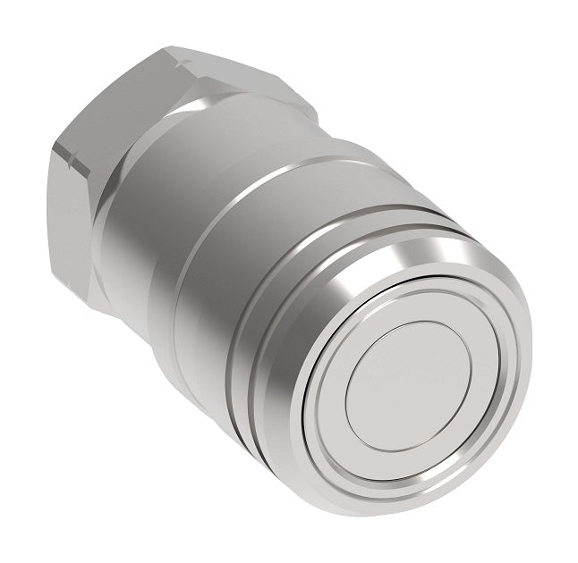 ML6DBS75F Hansen® by Danfoss | Quick Disconnect Coupling | MLDB Series | 3/4" Female NPT x 3/4" Flat Face/Dry Break | Socket | FKM Seal | 316/316L Stainless Steel