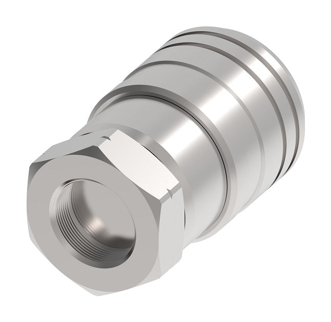 ML4DBS50F Hansen® by Danfoss | Quick Disconnect Coupling | MLDB Series | 1/2" Female NPT x 1/2" Flat Face/Dry Break | Socket | FKM Seal | 316/316L Stainless Steel