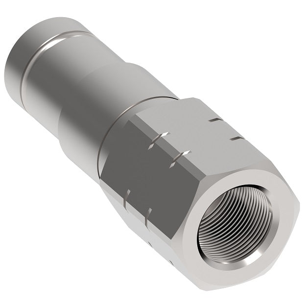 ML10FFP37 Hansen® by Danfoss | Quick Disconnect Coupling | MLFF Series | 3/8" Female NPT x 3/8" ISO 16028 Flat Face/Dry Break | Plug | NBR+AU Seal | 316L Stainless Steel