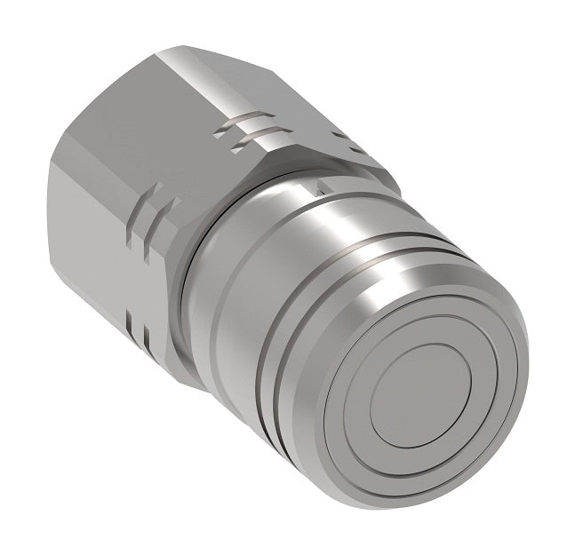 ML19FFS100143 Hansen® by Danfoss | Quick Disconnect Coupling | MLFF Series | 1" Female NPT x 3/4" ISO 16028 Flat Face/Dry Break | Socket | FKM Seal | 316L Stainless Steel