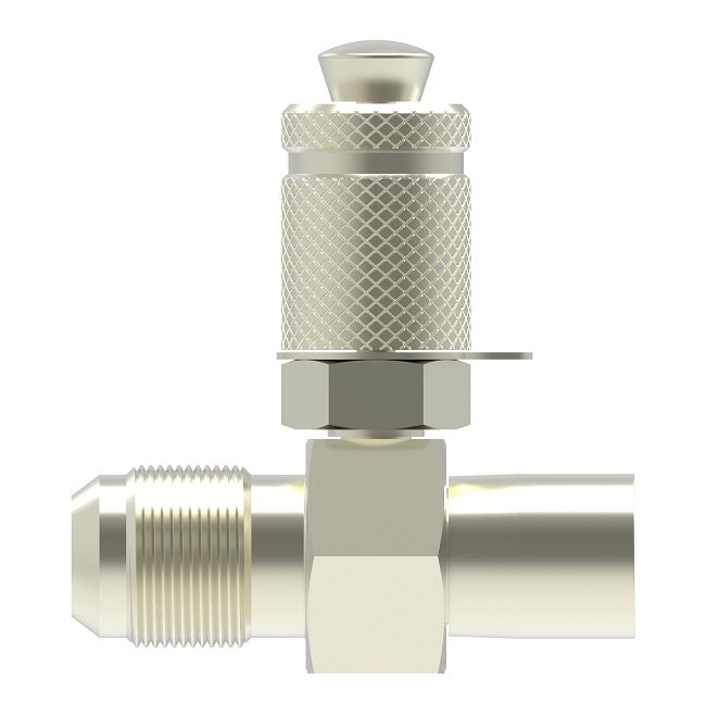 FF14791 Hansen® by Danfoss | Test Coupling | Swivel Run Tee | 9/16-18 Male UNF x 9/16-18 Female UNF | FKM Seal | Nickel Plated Steel