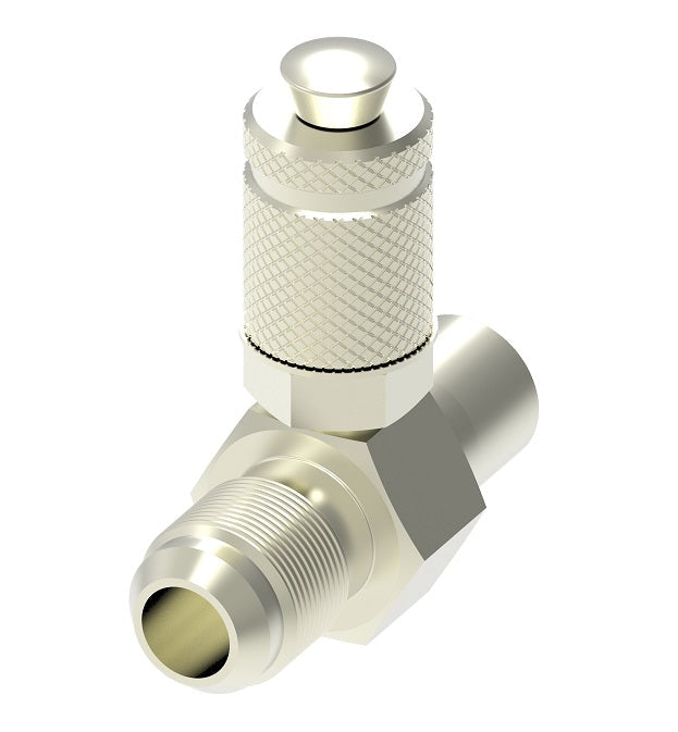 FF14790 Hansen® by Danfoss | Test Coupling | Swivel Run Tee | 7/16-20 Male UNF x 7/16-20 Female UNF | FKM Seal | Nickel Plated Steel