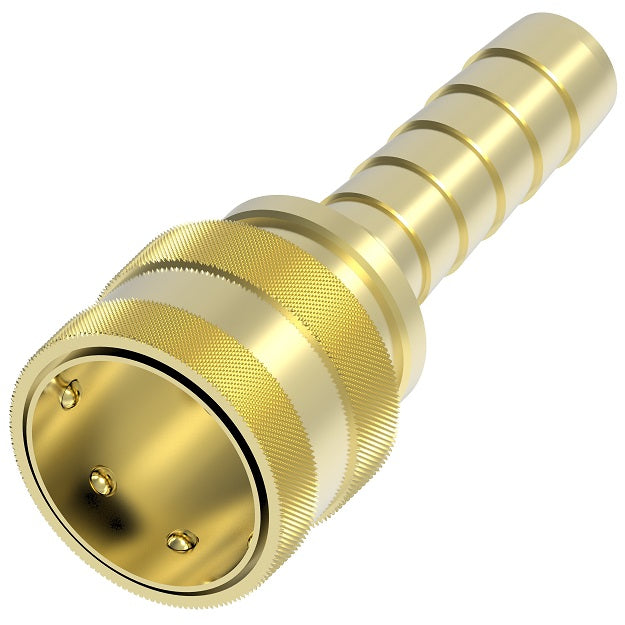 1S17 Hansen® by Danfoss | Quick Disconnect Coupling | ST Series | 1/4" Hose ID x 1/8" Body Size | Socket | NBR Seal | Brass