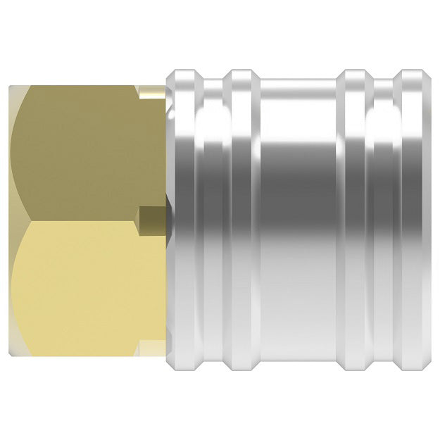 12S46 Hansen® by Danfoss | Quick Disconnect Coupling | ST Series | 1-1/2" Female NPTF x 1-1/2" Body Size | Socket | NBR Seal | Brass (with Steel Sleeve)