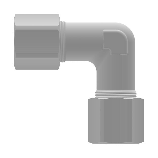 1565PX6G by Danfoss | Compression Tube | Union 90° Elbow with 'GRIPPER' Nut | 3/8" Tube OD x 3/8" Tube OD | Polypropylene